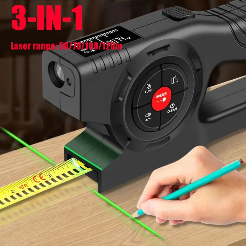 Industrial Laser Cleaning - เครื่องวัดระยะเลเซอร์ 3-in-1 แบบพับเก็บได้ ชาร์จไฟได้ ความแม่นยำสูง 120