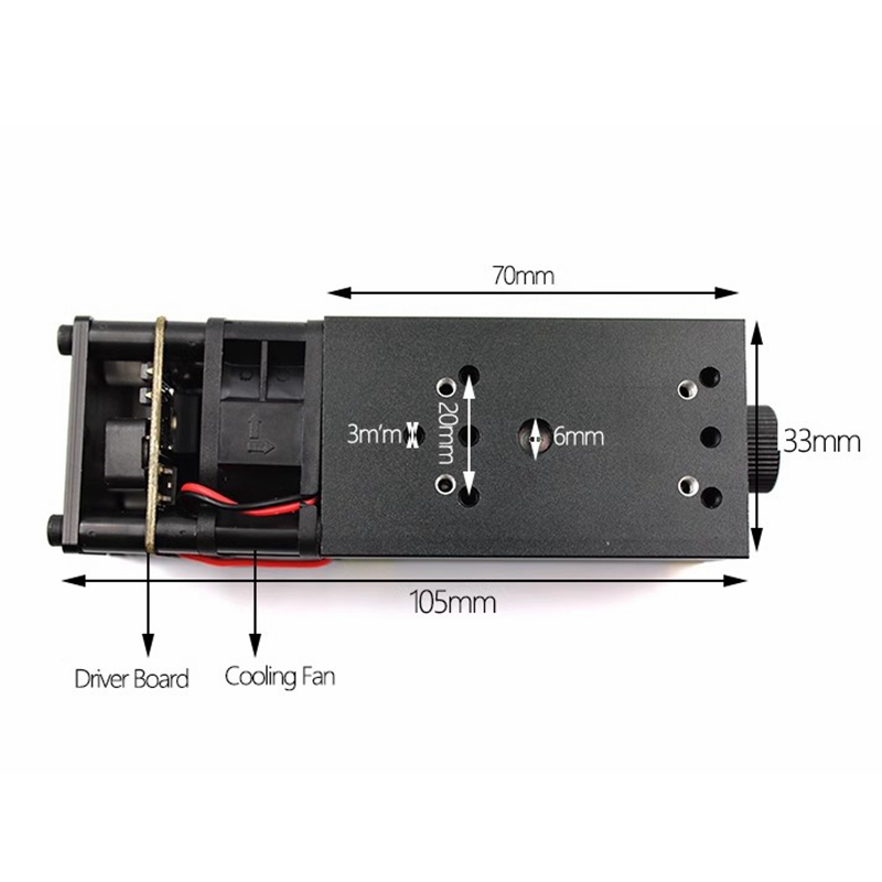 Diode Laser Module - โมดูลเลเซอร์ไดโอดแบบปรับโฟกัสได้ 405nm ~ 850nm สีแดง, เขียว,