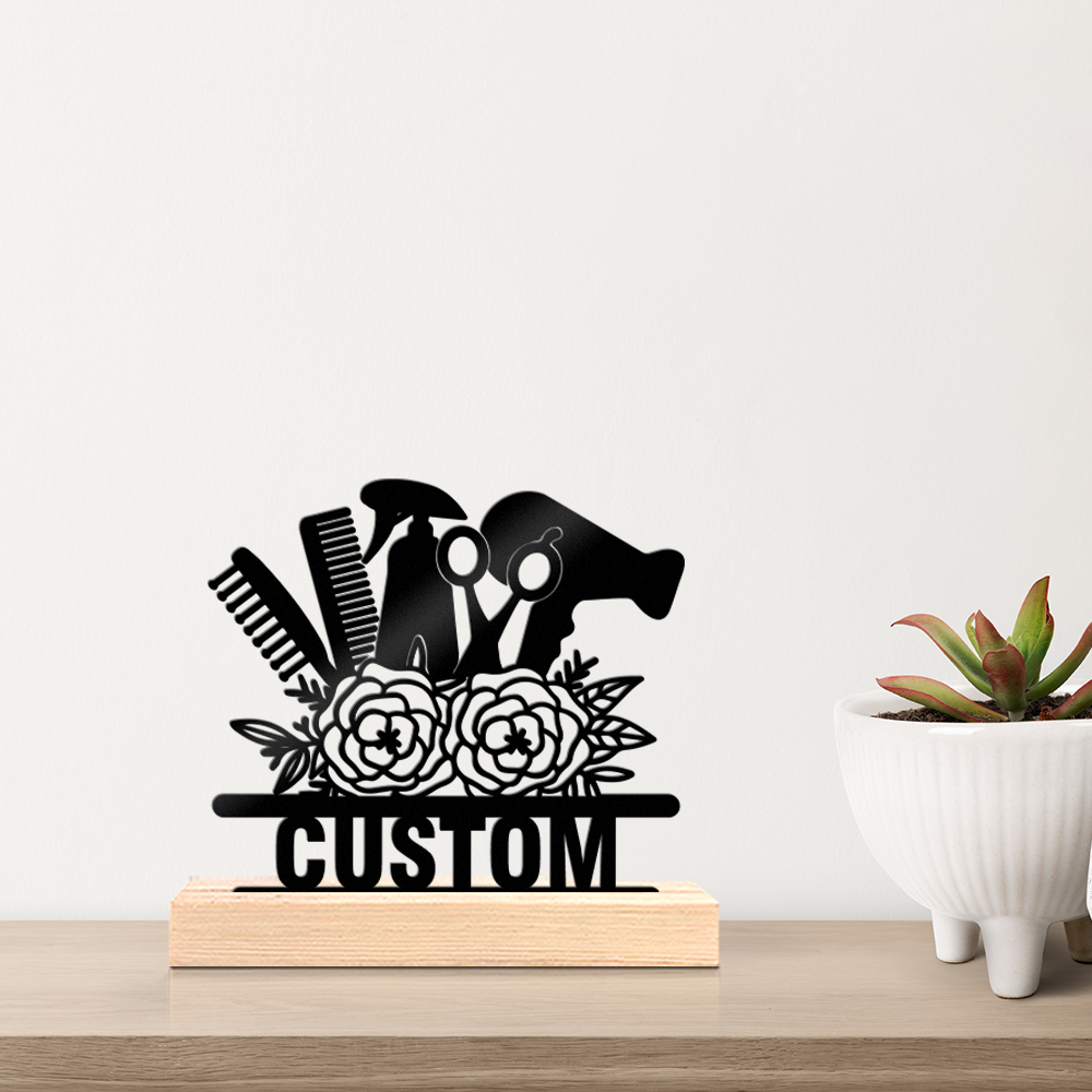 Desktop Laser Engraver - รูปปั้นโลหะสั่งทำพิเศษ 1 ชิ้น ดีไซน์ทันสมัย ปรับแต่งได้ พร้อมฐานไม้