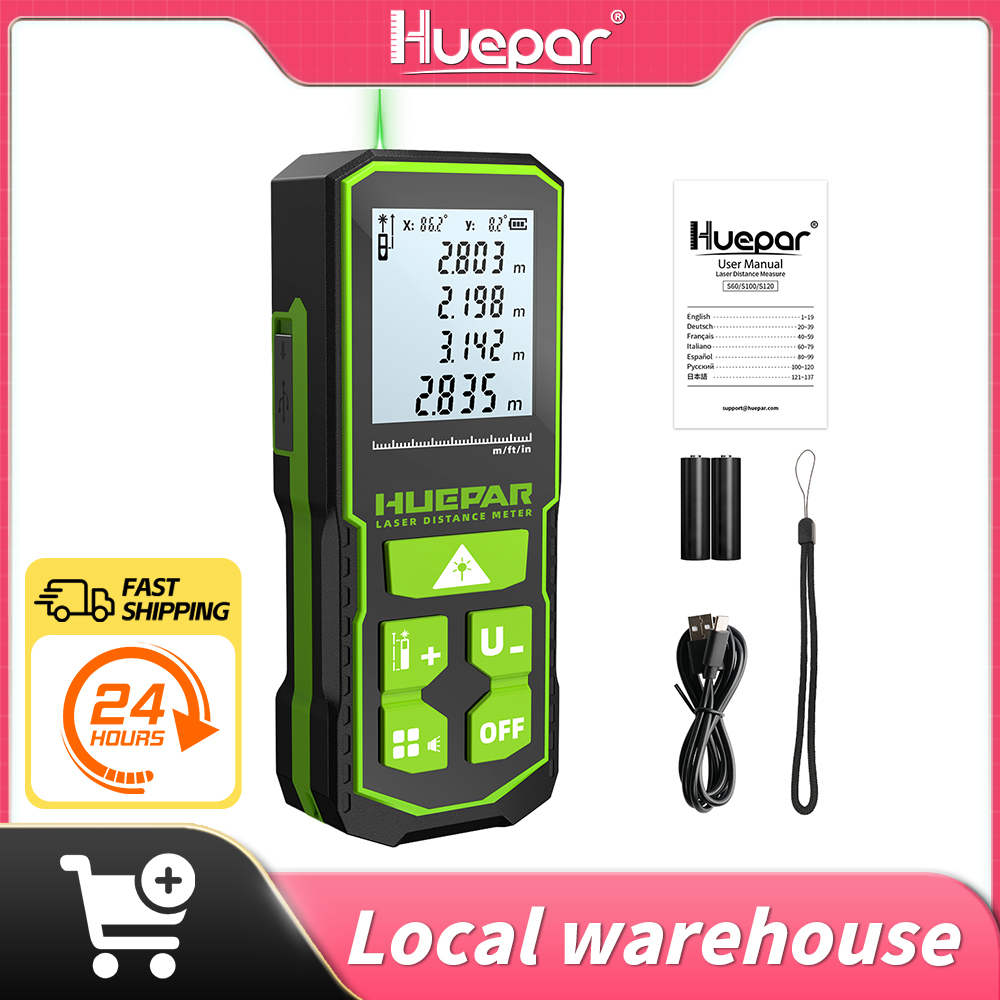 Industrial Laser Tape Measure - Huepar เลเซอร์ Rangefinder ดิจิตอลเลเซอร์วัด 60M 100M