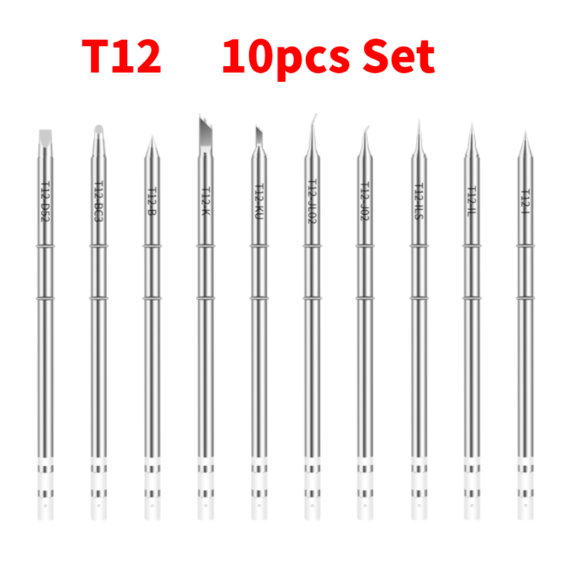Industrial Laser Soldering Iron - 10 ชิ้น T12 ชุดหัวแร้งบัดกรีรุ่นต่างๆ T12-K KU