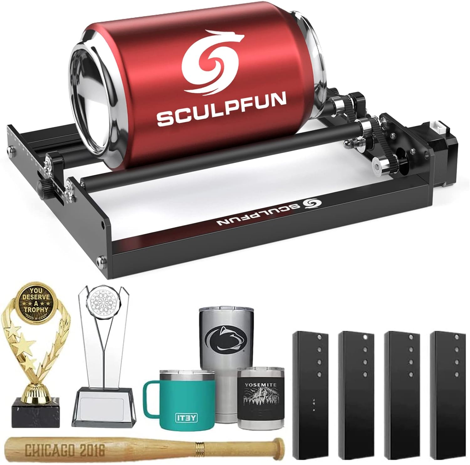 Rotary Axis Laser Engraver - SCULPFUN Laser Rotary Roller เครื่องแกะสลักเลเซอร์ ลูกกลิ้งแกน