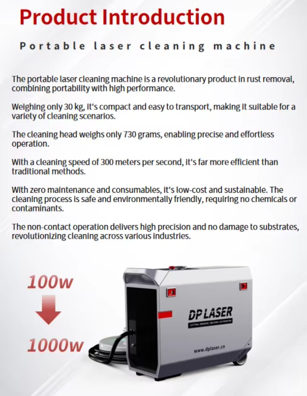 Industrial Laser Paint Removal - เครื่องทำความสะอาดด้วยเลเซอร์แบบพกพาสำหรับงานอุตสาหกรรม ใช้งานด้วยมือสำหรับการกำจัดสนิม สี และเตรียมพื้นผิวโลหะ