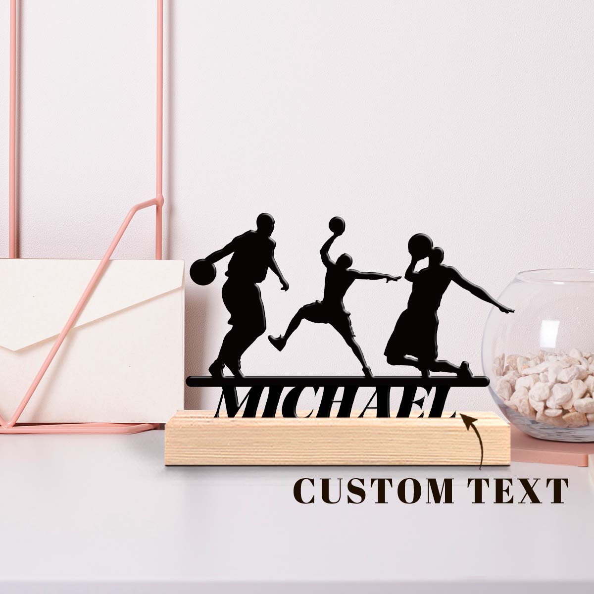 Desktop Laser Engraver - 1 ชิ้น รูปปั้นเหล็กสไตล์เรโทรแบบปรับแต่งได้ พร้อมฐานไม้ สำหรับตกแต่งศิลปะและตกแต่งโต๊ะทำงาน