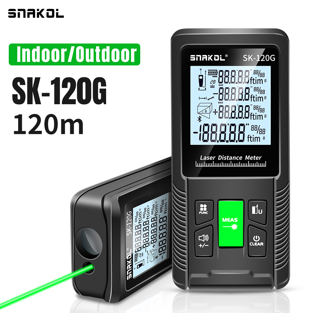 Industrial Laser Tape Measure - SNAKOL เครื่องวัดระยะด้วยเลเซอร์ความแม่นยำสูง 3-in-1, เครื่องวัดระยะทางดิจิตอล 40-200 ม.,