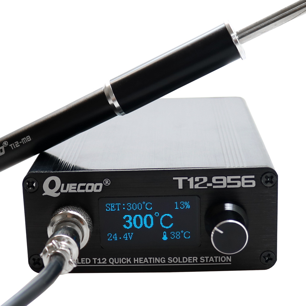 Industrial Laser Soldering Iron - QUECOO T12-956 การประสาน สถานีดิจิตอลอิเล็กทรอนิกส์หัวแร้ง OLED 1.3