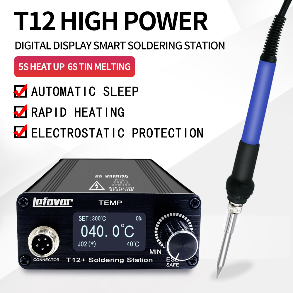 Industrial Laser Soldering Iron - T12 + สถานีบัดกรีหัวแร้ง 1.3 นิ้ว OLED