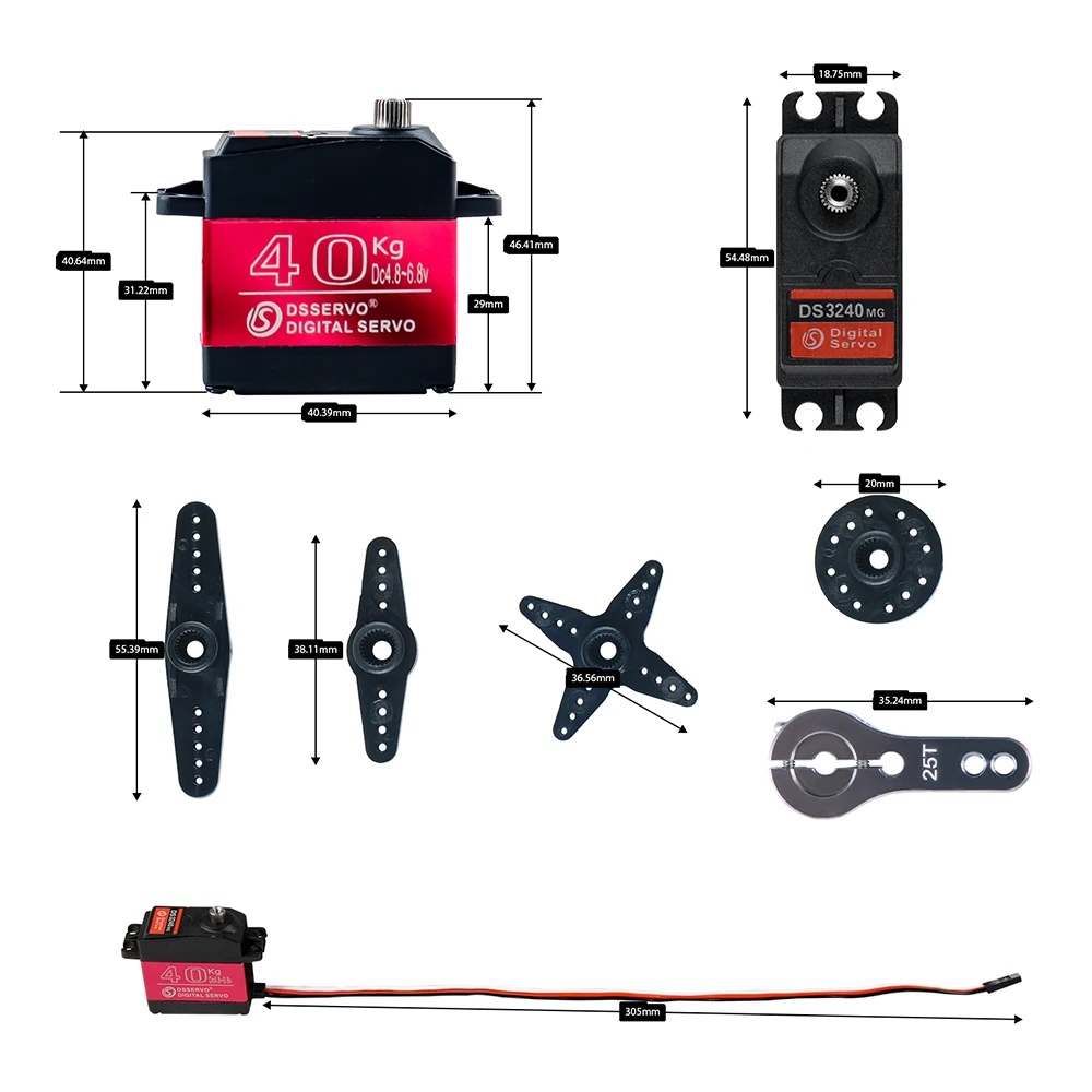 40KG Dsservo DS3240 แรงบิดขนาด - Servo Motor Cnc บทวิจารณ์และราคา