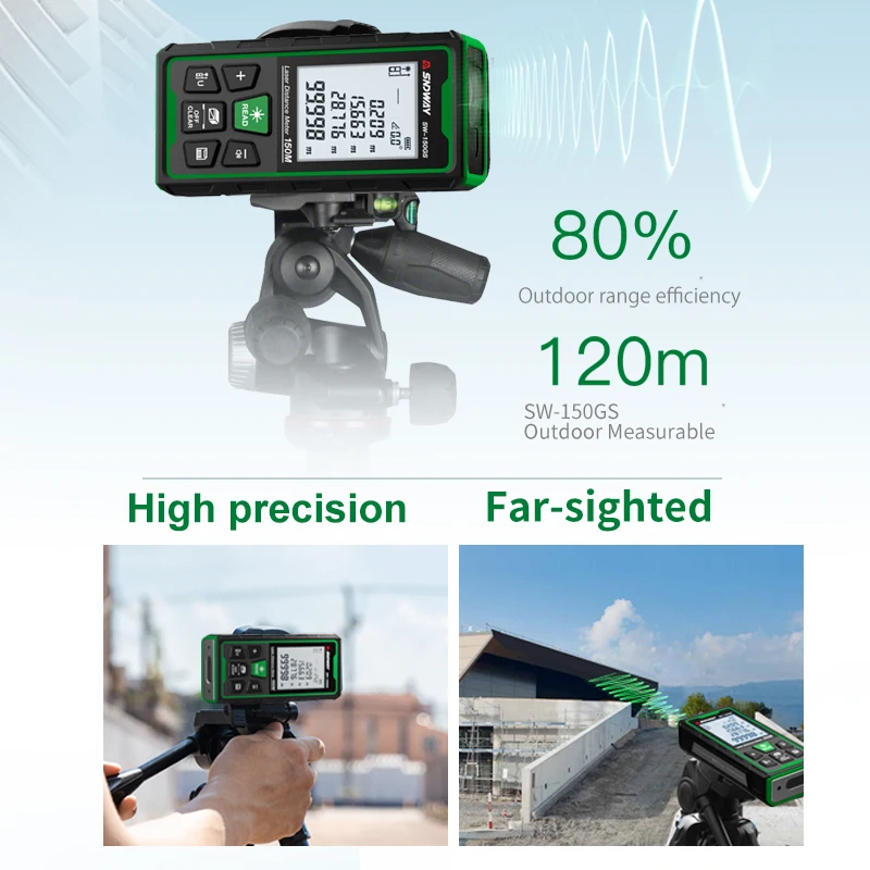 เครื่องวัดระยะด้วยเลเซอร์สีเขี - Industrial Laser Tape Measure บทวิจารณ์และราคา