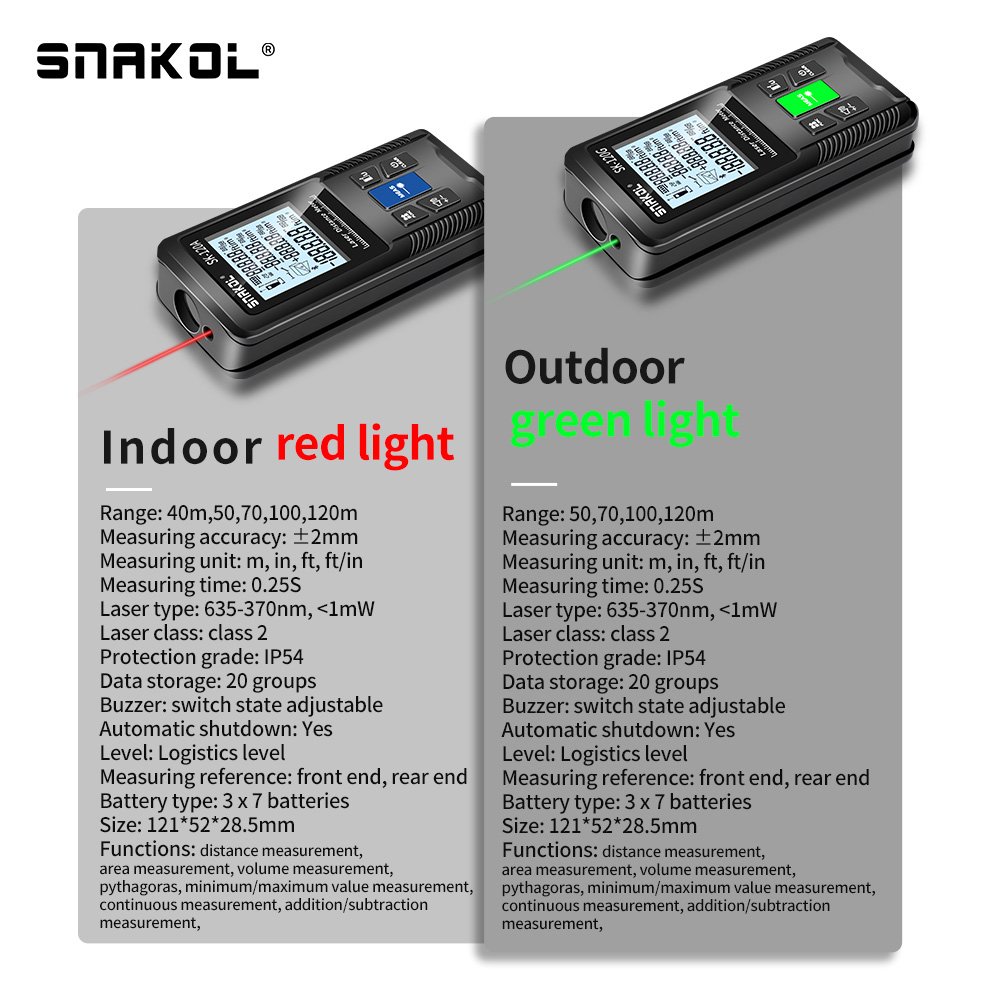 Snakol เลเซอร์ 40 M 50 M 70 M  - Industrial Laser Tape Measure บทวิจารณ์และราคา