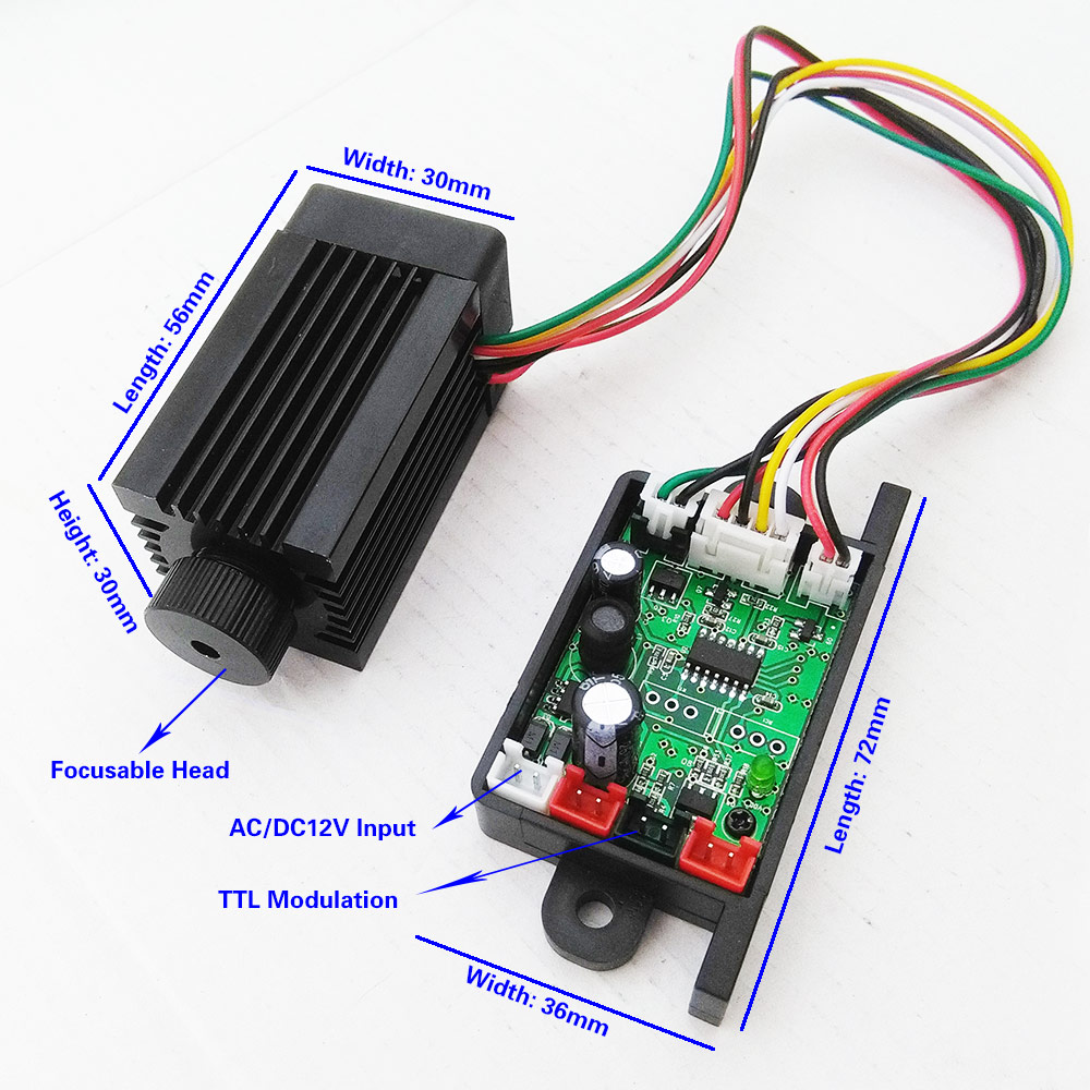 532nm 200Mw สีเขียวไดโอดเลเซอร - Diode Laser Module บทวิจารณ์และราคา